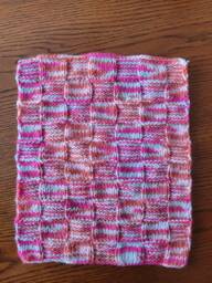 Hand Knit Blanket, Handmade Bed Cover/ Doll House Blanket /stroller/Girl Gift - thumbnail 1