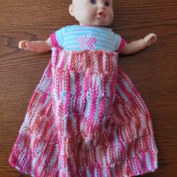 Hand Knit Blanket, Handmade Bed Cover/ Doll House Blanket /stroller/Girl Gift - thumbnail 2