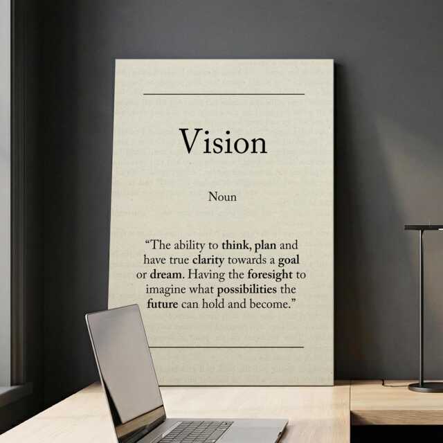 Vision Book Page Definition Quote Motivational Inspirational Framed Canvas Wall Art Poster Print Home Office Work Business Room Decor Gift - image 1