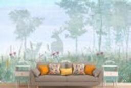 Fairy Forest Wallpaper Animals, Flower Field, Kids Wall Decor - thumbnail 2