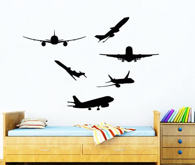 Aiplanes Wall Decals Nursery Decal Playroom Vinyl Stickers Boy Room Decor Home Bedroom Window Chu553 - image 1