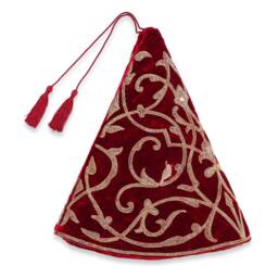72 Inch Red Christmas Tree Skirt Extra Large Velvet Partridge Bird Tree Skirt Decorations Gift - thumbnail 4