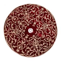 72 Inch Red Christmas Tree Skirt Extra Large Velvet Partridge Bird Tree Skirt Decorations Gift - thumbnail 2