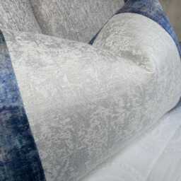 Blue - White Stripe Lumbar Pillow Cover, Luxury Throw Cushion Cover Sham For Sofa Or Bed, Modern Glam Living Room Decor - thumbnail 3