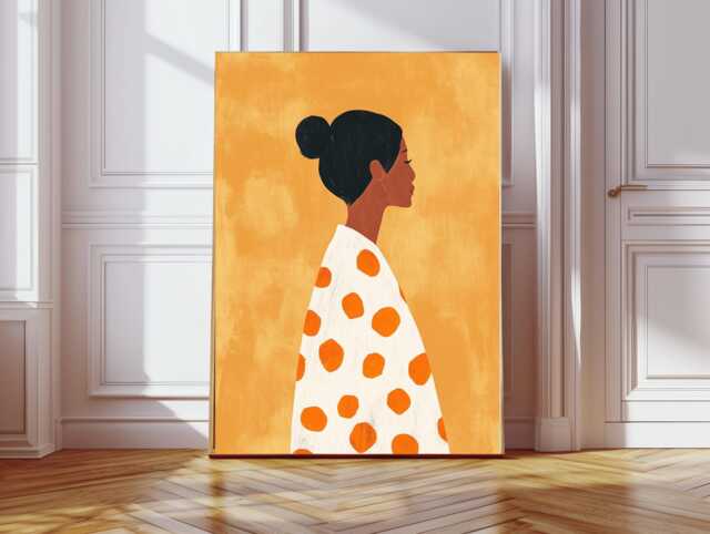 Abstract People Art - Mid Century Art, Modern Wall Minimalist Print, Living Room Female Figure - image 1