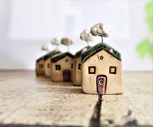 Whimsical Art , Israeli Home Gifts Ceramic Gift Made in Israel, Miniature House, Fairy House - image 1
