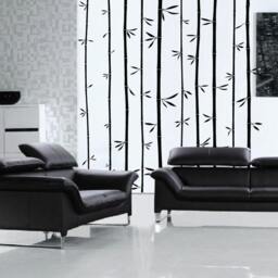 Large Wall Bamboo Tree Decal Forest Kids Vinyl Sticker Removable With Leaves 1129 - 6 Feet Tall - thumbnail 2