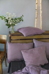 Softened Linen Pillow Case in Lavender Color