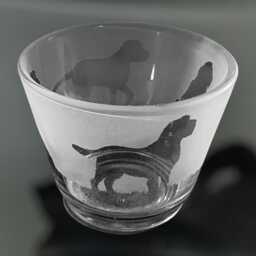 Italian Spinone Tealight - Rustic Glass Tea Light Holder With Italian Spinone Design - thumbnail 1