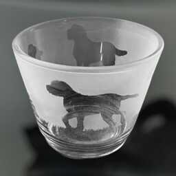Italian Spinone Tealight - Rustic Glass Tea Light Holder With Italian Spinone Design - thumbnail 3
