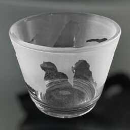 Italian Spinone Tealight - Rustic Glass Tea Light Holder With Italian Spinone Design - thumbnail 2