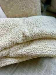 Voluminous Linen Blanket, Blanket, Throw, Natural Creamy Coverlet, Daybed Christmas Gift - thumbnail 1
