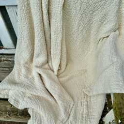 Voluminous Linen Blanket, Blanket, Throw, Natural Creamy Coverlet, Daybed Christmas Gift - thumbnail 3