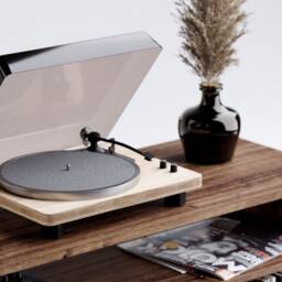 Vinyl Record Cabinet With Amp Shelf - Storage Unit Turntable Stand - thumbnail 2