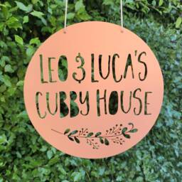 Personalised Cubby House Sign Floral Design-Laser Cut-Kids Gift-Wall Decor-Home Living-Keepsake-Treehouse-Plaque - thumbnail 2