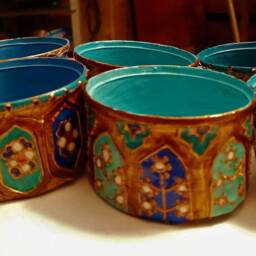 Mughal Tea Light Holders - Set Of 6 - Hand-Painted Persian Design - thumbnail 2