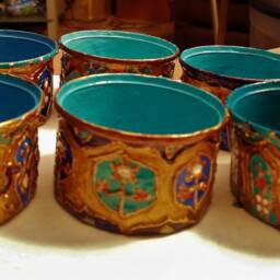 Mughal Tea Light Holders - Set Of 6 - Hand-Painted Persian Design - thumbnail 4