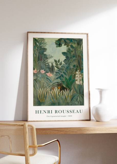 Henri Rousseau Jungle Poster, Botanical Print, Floral Wall Art, French Home Decor, The Equatorial Jungle, Tropical Exotic Art Gift - image 1