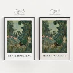 Henri Rousseau Jungle Poster, Botanical Print, Floral Wall Art, French Home Decor, The Equatorial Jungle, Tropical Exotic Art Gift - thumbnail 3