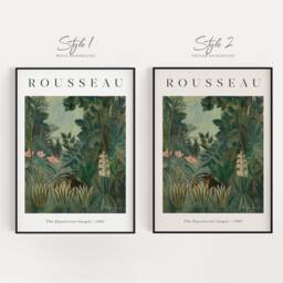 Henri Rousseau Jungle Poster, Botanical Print, Floral Wall Art, French Home Decor, The Equatorial Jungle, Tropical Exotic Art Gift - thumbnail 2