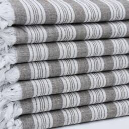 "Brown Towel, Bohemian Towel, Turkish Towels, Festival Towel, White Striped Towel, Peshtemal, 32""x65" - thumbnail 3