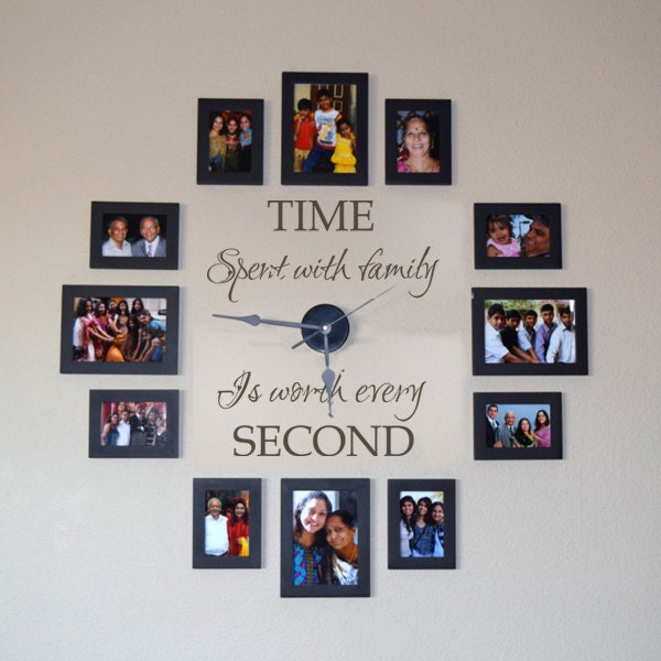 Family Clock Wall Decal Living Room Vinyl Decor Quotes Time Spend With Saying(Att Only No Clock - 131 - image 1