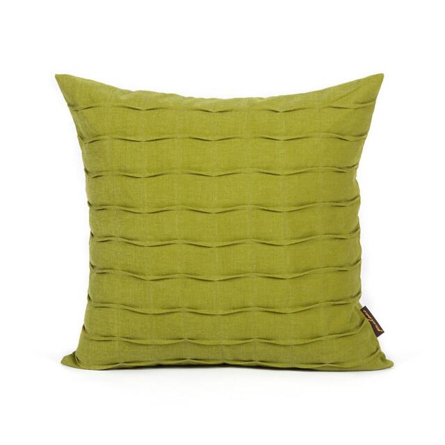 Olive Green Pintuck Cotton Pillow Cover, 20x20 Decorative