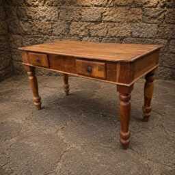 Large French Provincial Elm Coffee Table - Rustic Farmhouse With Drawers - thumbnail 3