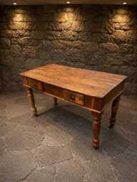 Large French Provincial Elm Coffee Table - Rustic Farmhouse With Drawers - thumbnail 1