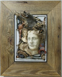 Athena Artemis Ceramic Wall Sculpture Painting Framed Hanging in Relief Handmade Greek Art Love Decor