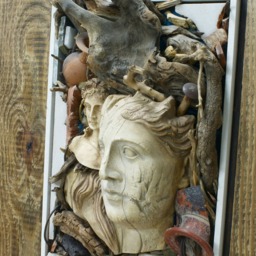 Athena Artemis Ceramic Wall Sculpture Painting Framed Hanging in Relief Handmade Greek Art Love Decor - thumbnail 3