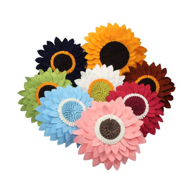 Sunflower Pillow, Flower Shaped Round 3D Handmade Accent Decorative Throw Pillows For Home Decor, Couch, Bedroom & Living Room - image 1