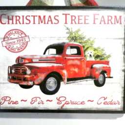 Red Truck Christmas Pillow Cover Burlap Farmhouse Decor - 12x16 - thumbnail 4