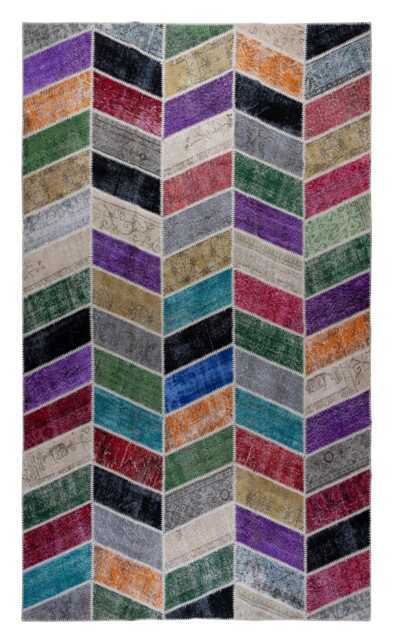 Multicolor Handmade Turkish Patchwork Rug - image 1