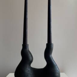 Made To Order Matte Black Ceramic Vase Handmade Candle Holder - thumbnail 4
