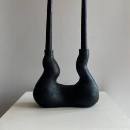 Made To Order Matte Black Ceramic Vase Handmade Candle Holder - thumbnail 2