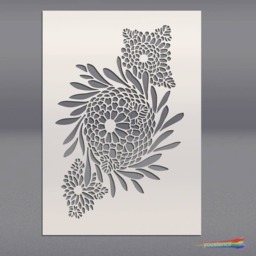 Japanese Dahlia Stencil For Walls, Art & Furniture. St82 - thumbnail 3