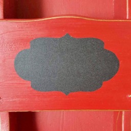 Red Wooden Mail Organizer With Chalkboard Labels, Key Hooks Farmhouse Entryway Decor - thumbnail 3