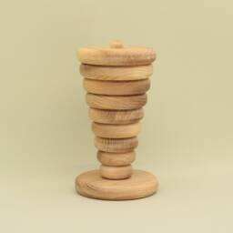 Handmade Wooden Stacking Pyramid Montessori Baby Toy - thumbnail 3