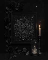 Northern Sky Silver Foil Print, Astrology Constellations Star Map Chart Art, Celestial Minimal Black Wall Decor - thumbnail 1