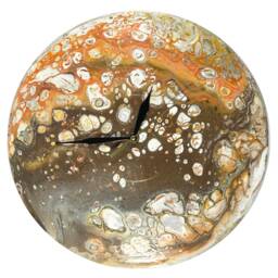 Acrylic Pour Clock, Painted Acrylic Round Wall Record - thumbnail 3