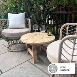 Rustic Coffee Table Handmade From Reclaimed Wood - Outdoor Round Copsewood
