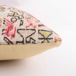 Kilim Pillow Cover 16x16 Turkish Rug Pillow, Vintage Wool Cushion - thumbnail 4