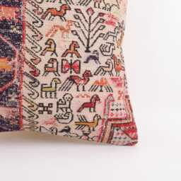 Kilim Pillow Cover 16x16 Turkish Rug Pillow, Vintage Wool Cushion - thumbnail 2