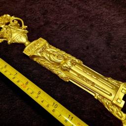 Large Ornate Applique Gilt Or White French Style Decorative Urn Wall Furniture Onlay Moulding Pediment Plastic Decoration - thumbnail 3