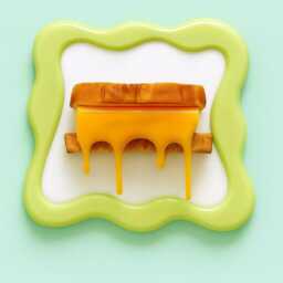 Grilled Cheese Resin Wall Art Sculpture Kitsch Dopamine Decor Retro Kitchen Hanging Food Pop Quirky Cheesy Home Accent - thumbnail 1