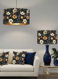 Handmade By Order Luxury William Morris Floral Velvet Drum Lamp Shade Pendant Light Lamp Shades All Shape & Sizes Available - thumbnail 1