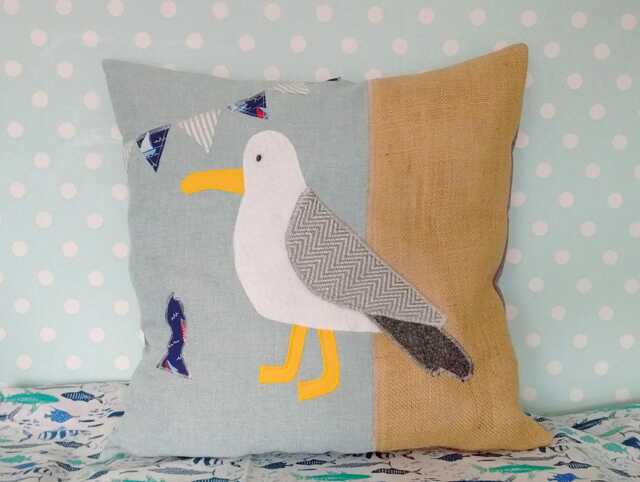 Lovely Rustic Coastal Cushion Ocean Beach Decor Nautical Home Wear Living Room Design Holiday Seagull Fish Bird Seaside Pillow - image 1