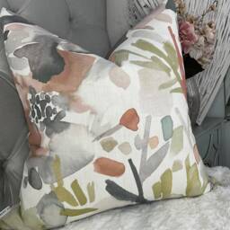 Watercolour Cushion Cover, Orange John Lewis & Partners Fabric, Mirren. High Quality Handmade Pillow Double Sided - thumbnail 1