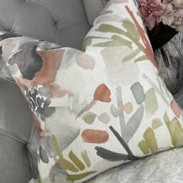 Watercolour Cushion Cover, Orange John Lewis & Partners Fabric, Mirren. High Quality Handmade Pillow Double Sided - thumbnail 3